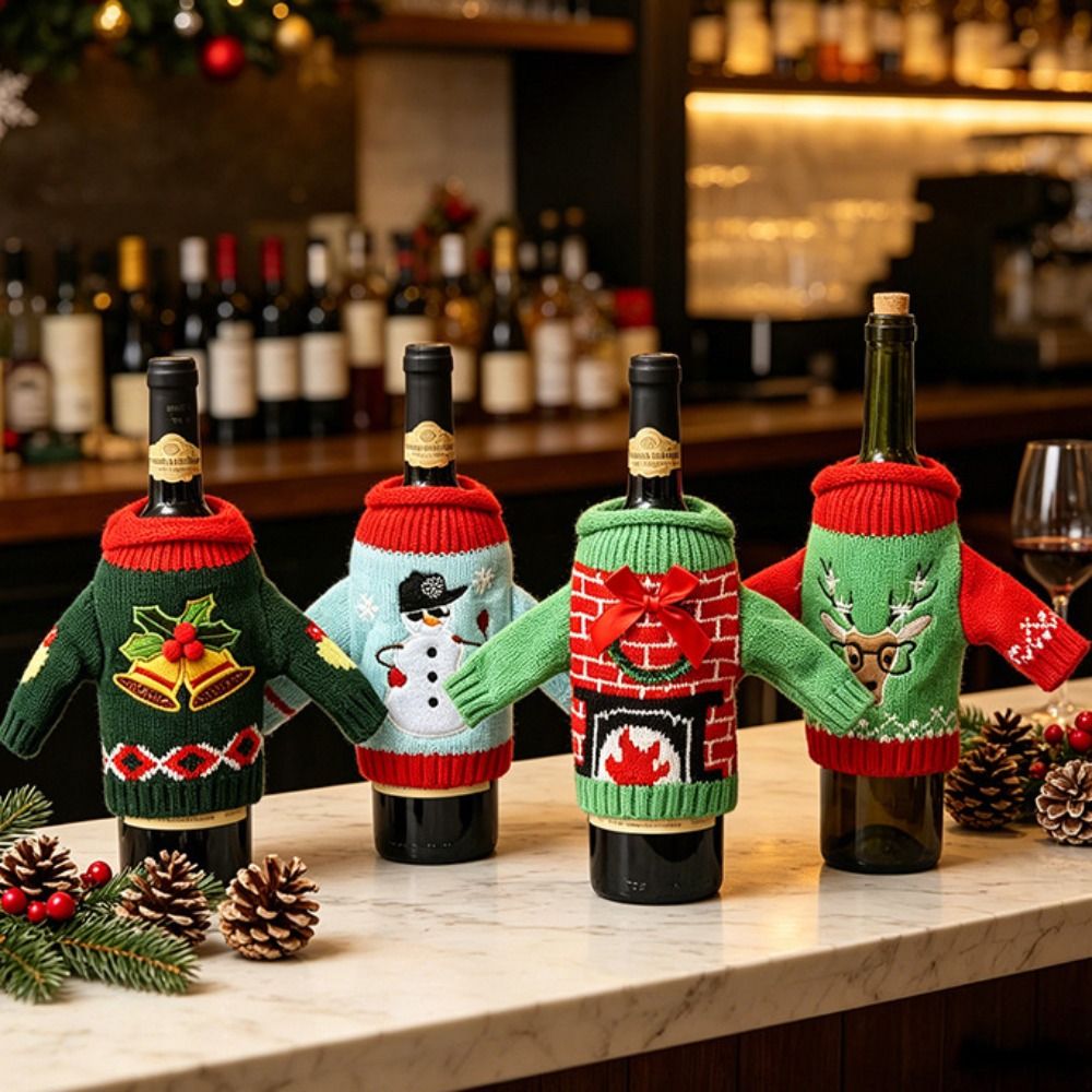 Elk Wine Bottle Cover Snowflak - Wine Beer Hat 评论和价格