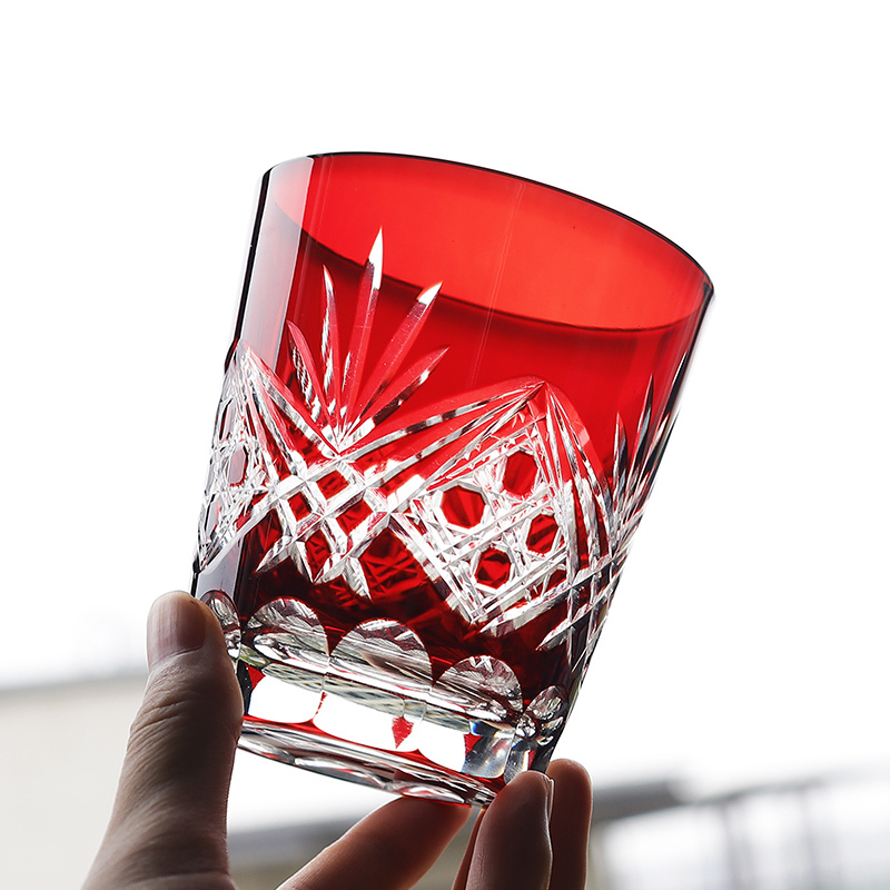 Red Edo Crystal Whisky Glass J - Whisky Beer And Wine 评论和价格