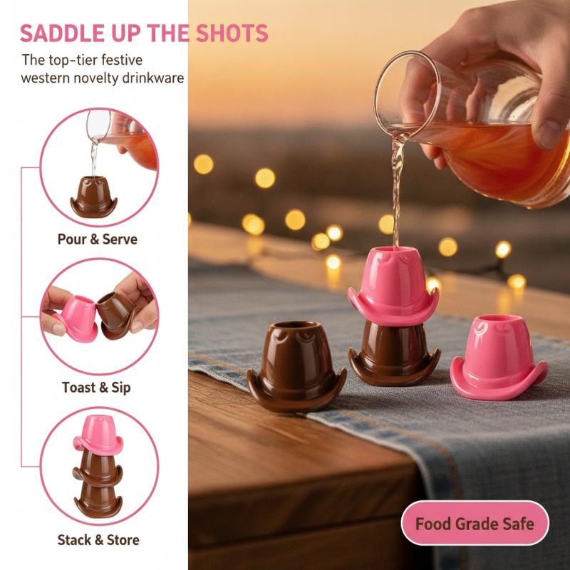 Unbreakable Cowboy Hat Shaped  - Wine Beer Hat 评论和价格